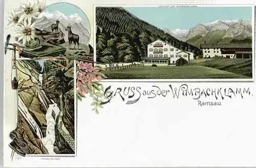 Ramsau Berchtesgaden Ramsau Wimbachklamm Gasthof ungelaufen ca. 1900 / Ramsau b.Berchtesgaden /Berchtesgadener Land LKR