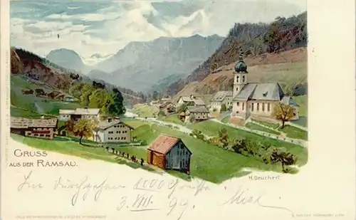 Ramsau Berchtesgaden Ramsau KuenstlerH. Deuchert x 1899 / Ramsau b.Berchtesgaden /Berchtesgadener Land LKR
