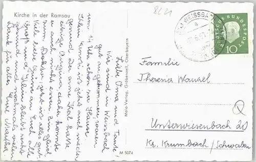 wd82498 Ramsau Berchtesgaden Ramsau  x 1960 Kategorie. Ramsau b.Berchtesgaden Alte Ansichtskarten