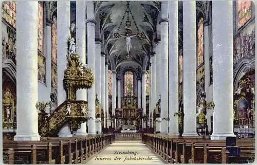 Straubing Straubing Jakobs Kirche  ungelaufen ca. 1920 / Straubing /Straubing Stadtkreis