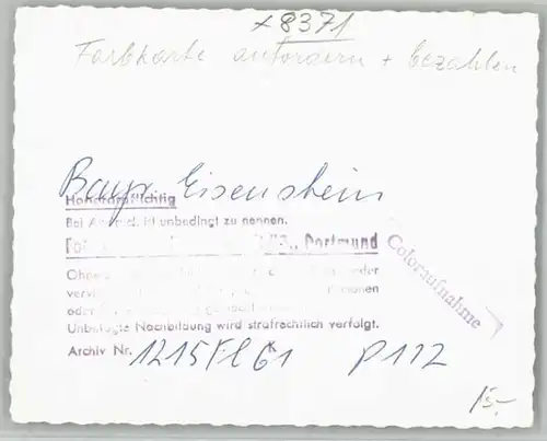 Bayerisch Eisenstein Fliegeraufnahme o 1961