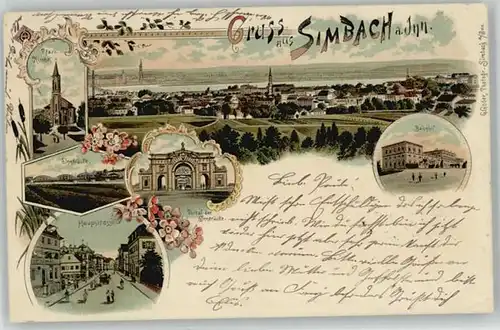 Simbach Inn Bahnhof Innbruecke  x 1902