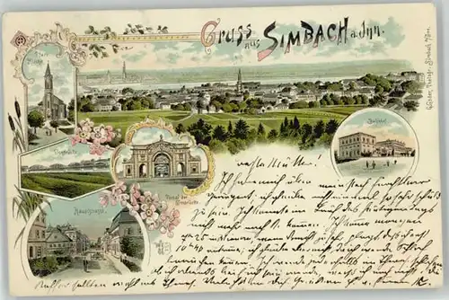 Simbach Inn Bahnhof Innbruecke  x 1899