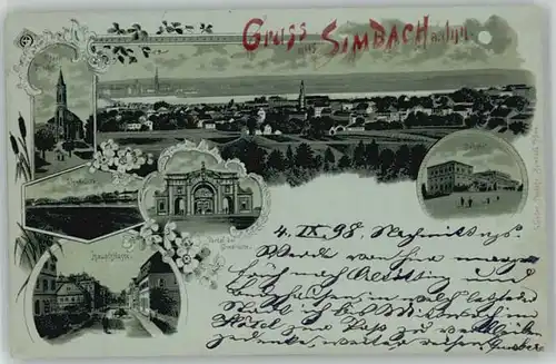 Simbach Inn Bahnhof Innbruecke  x 1898