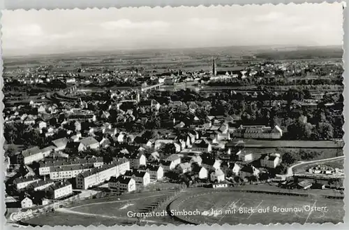 Simbach Inn Simbach Inn Fliegeraufnahme ungelaufen ca. 1955 / Simbach a.Inn /Rottal-Inn LKR