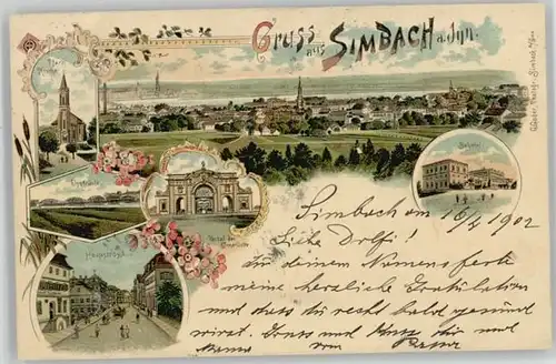 Simbach Inn Bahnhof Innbruecke  x 1902