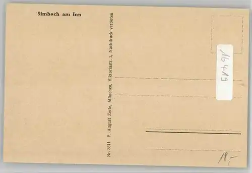 Simbach Inn Simbach Inn  ungelaufen ca. 1920 / Simbach a.Inn /Rottal-Inn LKR