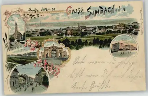 Simbach Inn Bahnhof Innbruecke  x 1901