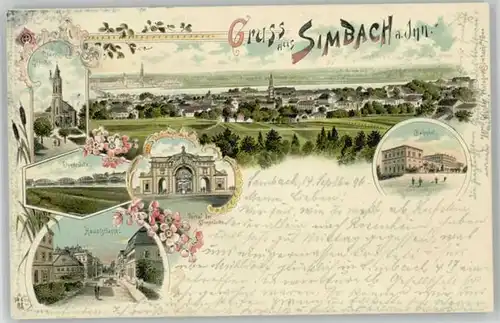 Simbach Inn Bahnhof Innbruecke  x 1896