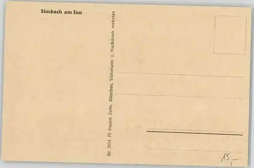 Simbach Inn Simbach Inn  ungelaufen ca. 1920 / Simbach a.Inn /Rottal-Inn LKR