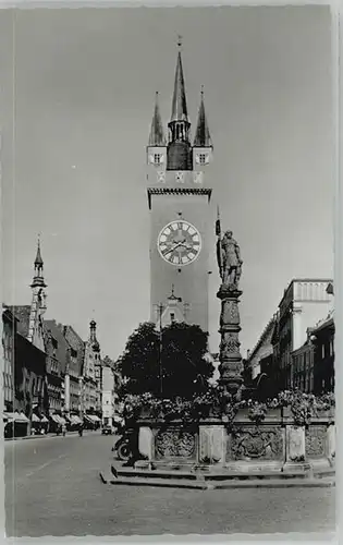Straubing Straubing Theresienplatz ungelaufen ca. 1955 / Straubing /Straubing Stadtkreis
