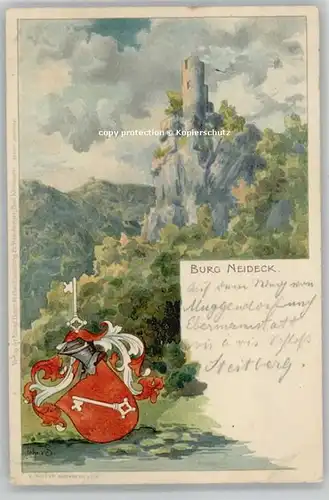 Streitberg Oberfranken Burg Neideck Wappen Kuenstlerkarte x 1899