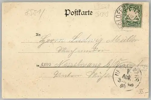 Egloffstein Egloffstein Gasthaus zur Post KuenstlerE. Lorsch x 1899 / Egloffstein /Forchheim LKR