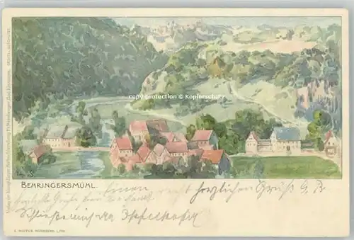 Behringersmuehle Kuenstlerkarte x 1902