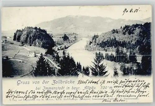 Immenstadt Allgaeu Immenstadt Zollbruecke x 1901 / Immenstadt i.Allgaeu /Oberallgaeu LKR