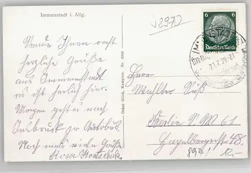 Immenstadt Allgaeu Immenstadt  x 1939 / Immenstadt i.Allgaeu /Oberallgaeu LKR