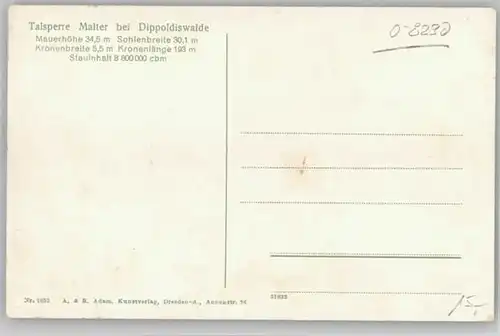 Dippoldiswalde Gasthof Seeblick Maltersee Talsperre Malter *