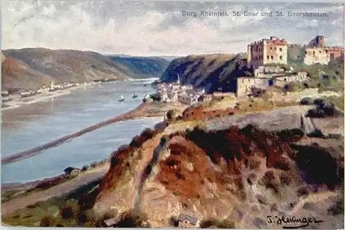 St Goar Burg Rheinfels Kuenstlerkarte x