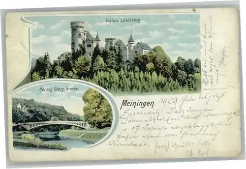 Meiningen Schloss Landsberg Herzog Georg Bruecke x