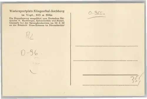 Klingenthal Vogtland Klingenthal Aschberg Doppelsprung V. Buchberger * / Klingenthal Sachsen /Vogtlandkreis LKR