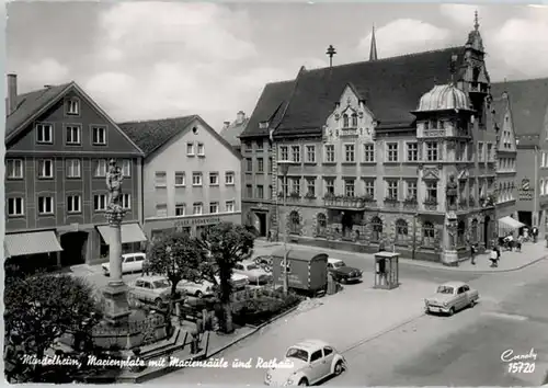 Mindelheim Marienplatz Mariensaeule Rathaus x