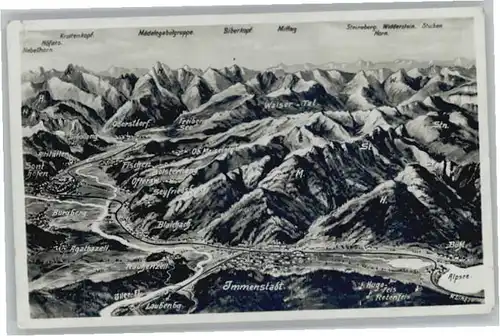 Immenstadt Allgaeu Immenstadt Krottenkopf Biberkopf Mittag Widderstein Karte x / Immenstadt i.Allgaeu /Oberallgaeu LKR