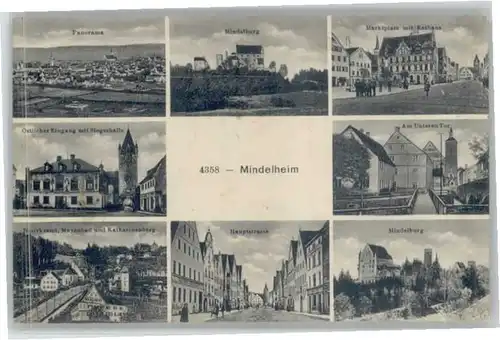 Mindelheim Mindelburg Marktplatz Rathaus Siegeshalle Hauptstrasse Bezirksamt x