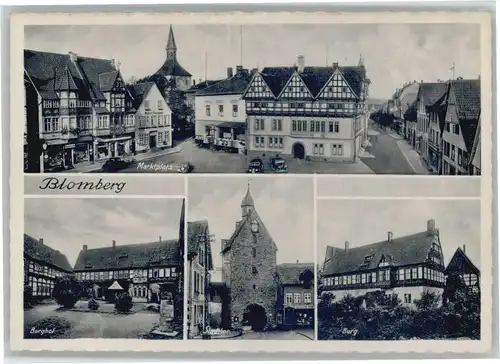 we81687 Blomberg Lippe Marktplatz Burghof Stadttor * Kategorie. Blomberg Alte Ansichtskarten