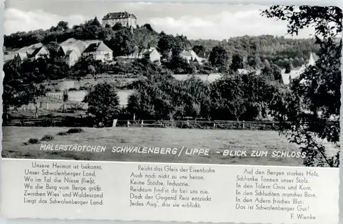 Schwalenberg Schloss Gedicht F. Wienke *