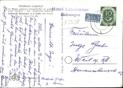 Melsungen Fulda Wald Hotel  Lindenlust / Melsungen /Schwalm-Eder-Kreis LKR