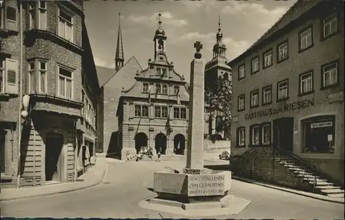 Buchen Odenwald Altes Rathaus Gasthaus zum Riesen / Buchen (Odenwald) /Neckar-Odenwald-Kreis LKR