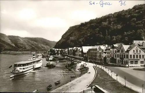 St Goar Rheinpromenade Dampfschiff / Sankt Goar /Rhein-Hunsrueck-Kreis LKR