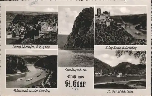 St Goar Burg Katz Loreley Fels Schloss Rheinfels / Sankt Goar /Rhein-Hunsrueck-Kreis LKR