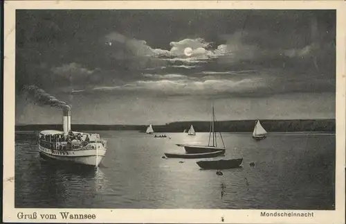 Wannsee Wannsee Mondscheinnacht Dampfer / Berlin /Berlin Stadtkreis