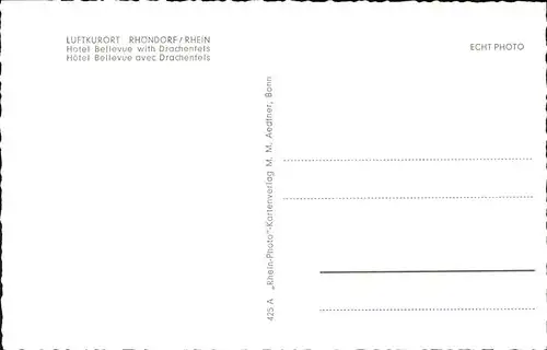 Rhoendorf Hotel Bellevue Drachenfels / Bad Honnef /Rhein-Sieg-Kreis LKR