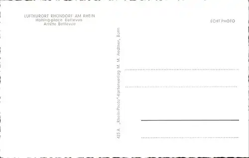 Rhoendorf Haltestelle Bellevue / Bad Honnef /Rhein-Sieg-Kreis LKR