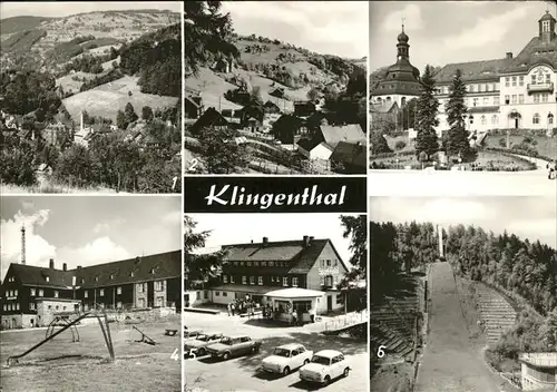 Klingenthal Vogtland Rathaus Kirche Jugendherberge Sport Hotel Aschbergerschanze / Klingenthal Sachsen /Vogtlandkreis LKR