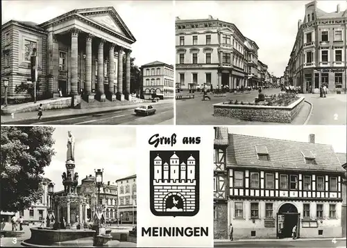 Meiningen Thueringen Theater Platz der Republik Brunnen  / Meiningen /Schmalkalden-Meiningen LKR