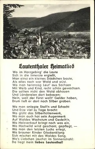 Lautenthal Harz Heimatlied / Langelsheim /Goslar LKR