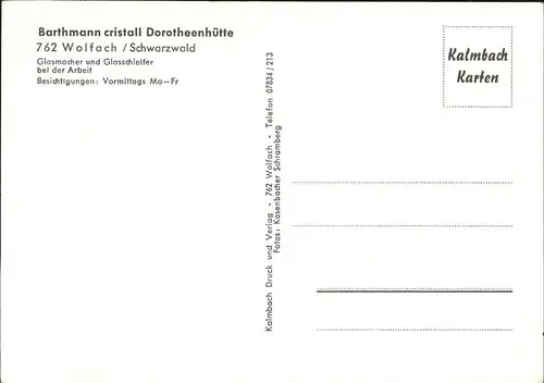 Wolfach Dorothenhuette Barthmann cristall / Wolfach Schwarzwald /Ortenaukreis LKR