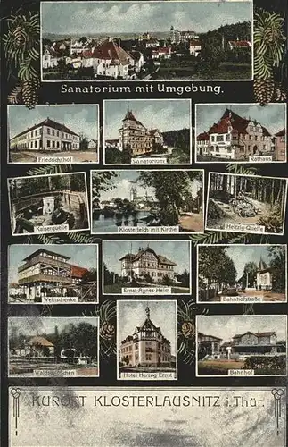 Bad Klosterlausnitz Sanatorium Rathaus Kaiserquelle Ernst-Agnes-Heim Friedrichshof / Bad Klosterlausnitz /Saale-Holzland-Kreis LKR