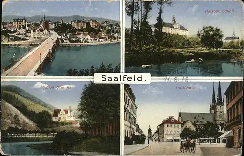 Saalfeld Saale Marktplatz Schloss Bruecke Kutsche / Saalfeld /Saalfeld-Rudolstadt LKR