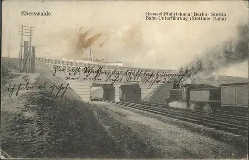 Eberswalde Grossschiffahrtskanal Berlin-Stettin Bahn-Unterfuehrung / Eberswalde Waldstadt /Barnim LKR