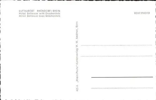 Rhoendorf Rheinhotel Bellevue Drachenfels / Bad Honnef /Rhein-Sieg-Kreis LKR
