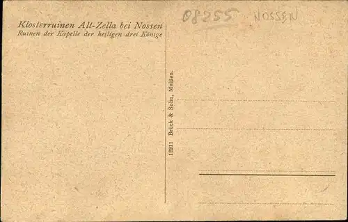 Nossen Alt Zella Klosterruinen Ruinen Kapelle heilige drei Koenige / Nossen /Meissen LKR