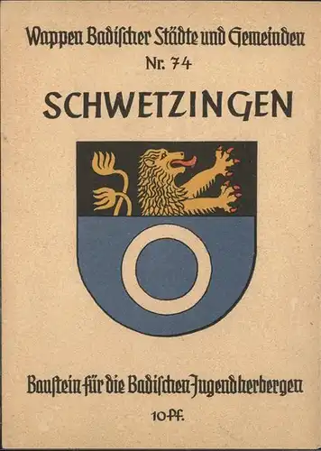 Schwetzingen Baustein fuer die badischen Jugendherbergen / Schwetzingen /Heidelberg Stadtkreis