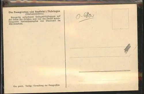 Saalfeld Saale Feengrotten Maerchendom Gralsburg / Saalfeld /Saalfeld-Rudolstadt LKR