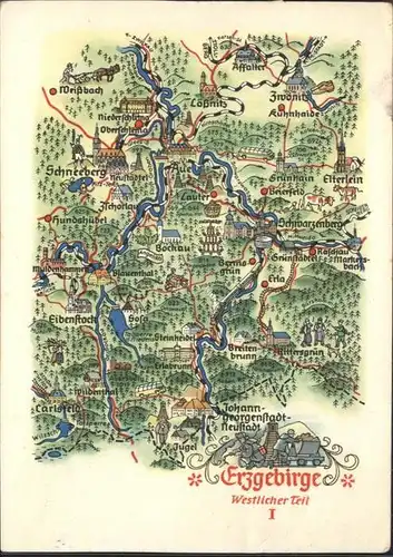 Johanngeorgenstadt Erzgebirge Landkarte / Johanngeorgenstadt /Erzgebirgskreis LKR