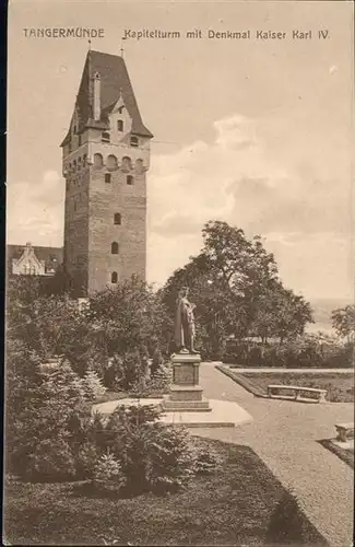 Tangermuende Kapitelturm Denkmal Kaiser Karl / Tangermuende /Stendal LKR