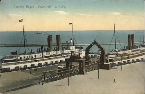 Sassnitz Ostseebad Ruegen Faehrschiffe 
Hafen / Sassnitz /Ruegen LKR